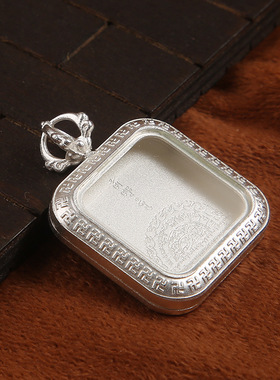 新款藏式非遗钛钢磨砂唐卡噶乌盒吊坠十相自在金刚杵复古小唐卡潮