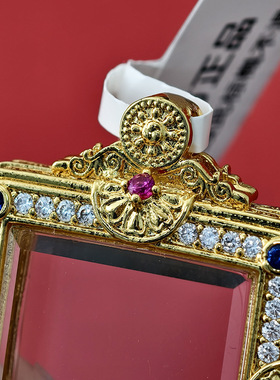 藏式唐卡嘎乌盒镶钻款双面方形迷你嘎乌盒吊坠高端相框精品外壳潮