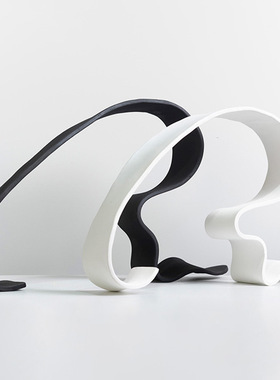 设计师飘带金属摆件酒店售楼处样板房抽象艺术丝带桌面高级装饰品