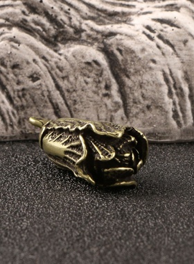 中国风黄铜钥匙扣，手工白菜挂件