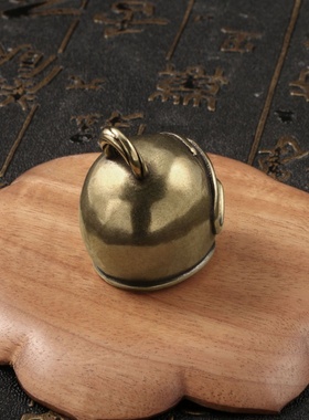 黄铜摩托头盔吊坠复古钥匙扣，哈