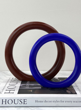 北欧简约几何圆圈摆件，创意软装