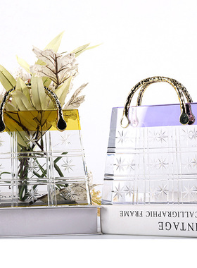 水晶女包摆件，轻奢家居装饰