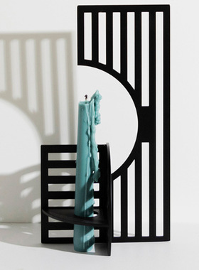 现代简约金属Q形圆环摆件瓶状树脂桌面装饰品客厅茶几样板间