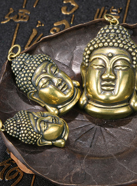 国潮风黄铜八大守护神佛像实心吊