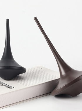 极简创意几何长杆陀螺轻奢摆件样板别墅客厅卧室摆件金属软装饰品