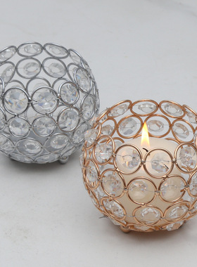 八角珠水晶球蜡烛杯，婚庆派对装