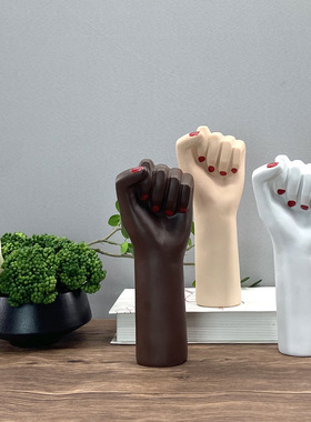 北欧手掌花瓶摆件ins风树脂创意女子力花瓶简约轻奢客厅花器特价