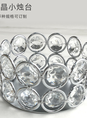 水晶铁艺欧式家居球烛台