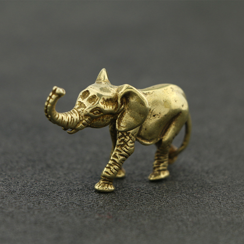 Antique bronze sculpture mini elephant ornament 53