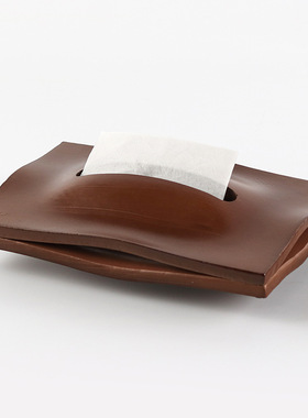 儿童房样板间抽象纸巾盒摆件酒店民宿日式卡通风铜锣烧抽纸盒饰品