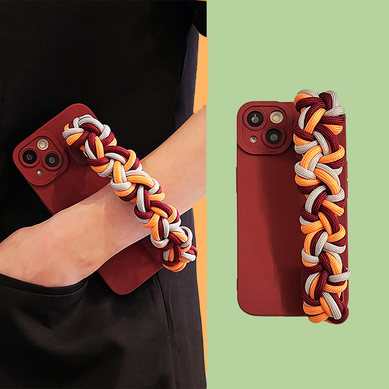 vivo适用Y300手机壳X100编织绳S20S19S17S16麻花Y200腕带X80X70X60X90s18墨绿Y37 Pro黑色Y36Y78Y35Y3S7女S9e - 图1