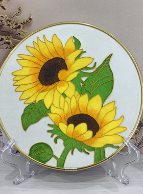 景泰蓝掐丝珐琅画花朵手工材料包