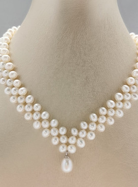 女天然珍珠甲状腺遮疤痕短款颈纹