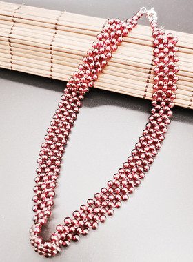 天然石榴石颈链女时尚经典
