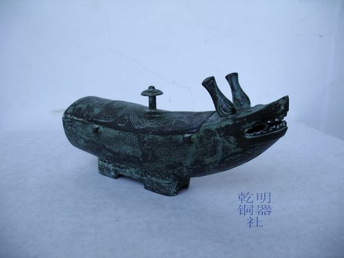 青铜兕觥仿古青铜器龙形觥艺术品 商周龙纹觥摆件 古代罚酒器 - 图0