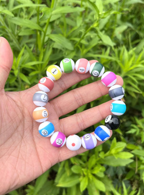 男士手串亚克力彩色台球手链