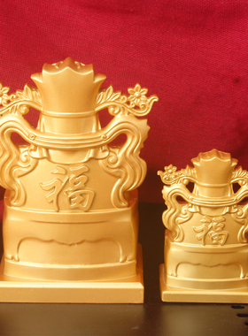 沙金双面财神佛像摆件招财进宝