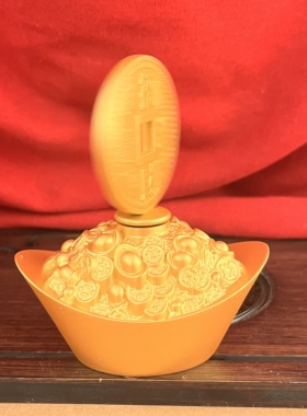 创意旋转金元宝合金招财摆件