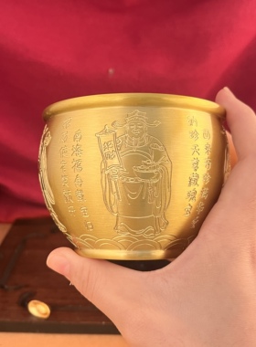 高档铜财神聚宝盆招财摆件