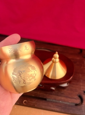 复古黄铜葫芦龙纹雕刻摆件