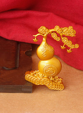 福字葫芦树金色工艺品