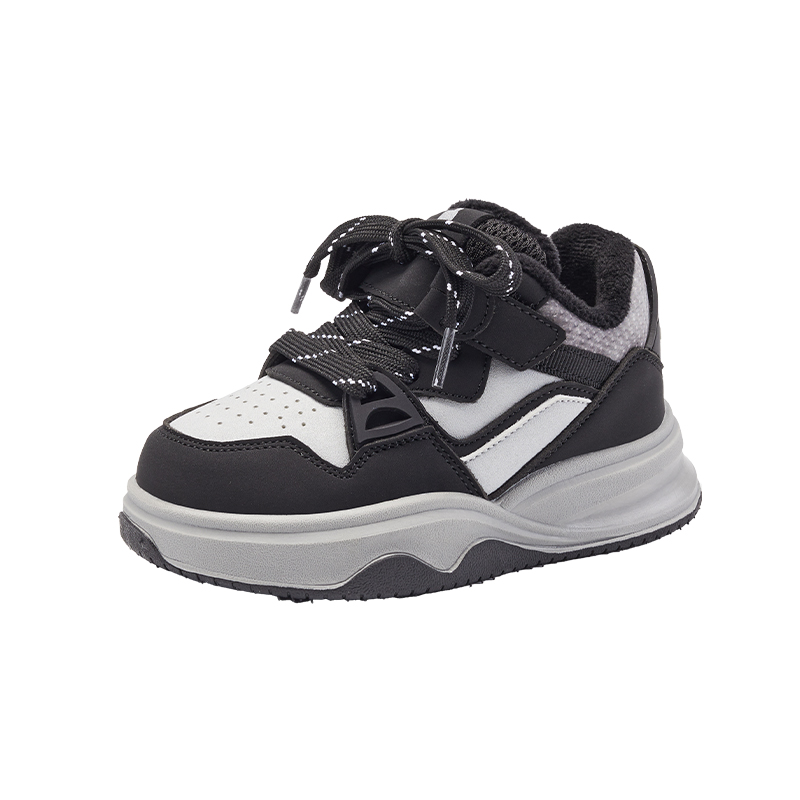 百丽童鞋2025秋冬季男童新款加绒软底女童保暖防滑运动休闲跑步鞋 - 图3