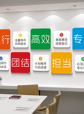 公司企业文化墙会议室设计墙贴纸
