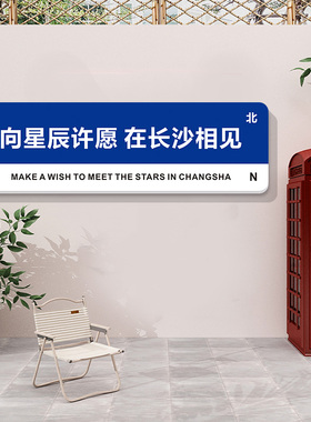 我在xx很想你网红路牌墙贴定制