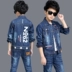 Quần áo bé trai mùa thu 2019 trẻ em mới xuân hạ thu phiên bản Hàn Quốc của bé trai quần áo đẹp trai hai bộ thủy triều - Phù hợp với trẻ em quần áo trẻ sơ sinh Phù hợp với trẻ em