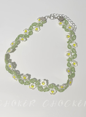 春意盎然蕾丝花朵小众高级锁骨链