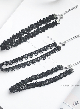 choker蕾丝颈链项圈女短款脖子饰品项链 百搭颈带日韩锁骨链包邮