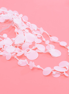 欧美超仙白色多层叠戴圆片项链女