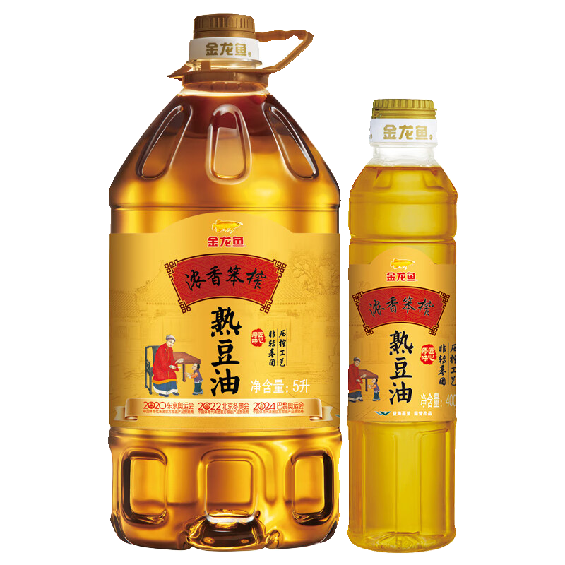 金龙鱼浓香笨榨熟豆油5L+400ml 非转基因大豆油家用食用油 - 图3