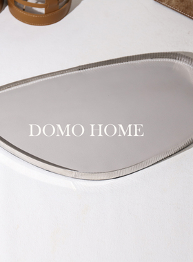 现代轻奢金属镜面托盘样板房摆件家居客厅餐桌书房收纳盘装饰品i.