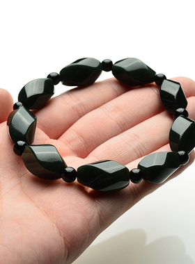 正品新疆和田玉墨玉玉玉手串饰品