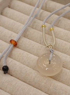 新中式国风平安扣项链玉髓狐狸葫芦花朵月亮吊坠国潮风清冷锁骨链