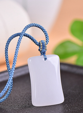 男女金丝玉白玉高枕无忧玉石吊坠