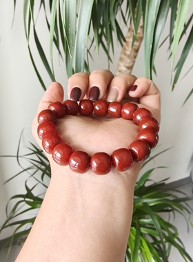 实拍天然南红玛瑙老型珠手串男女款时尚百搭玉石手链送男友礼物