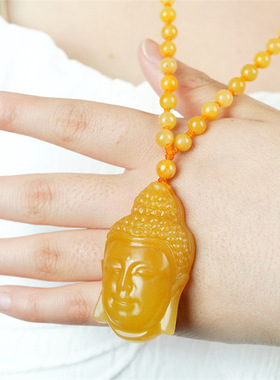 男女黄龙玉吊坠释迦牟尼玉坠挂件