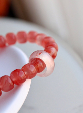 天然南红手链女款单圈时尚百搭饰品礼物送女友闺蜜