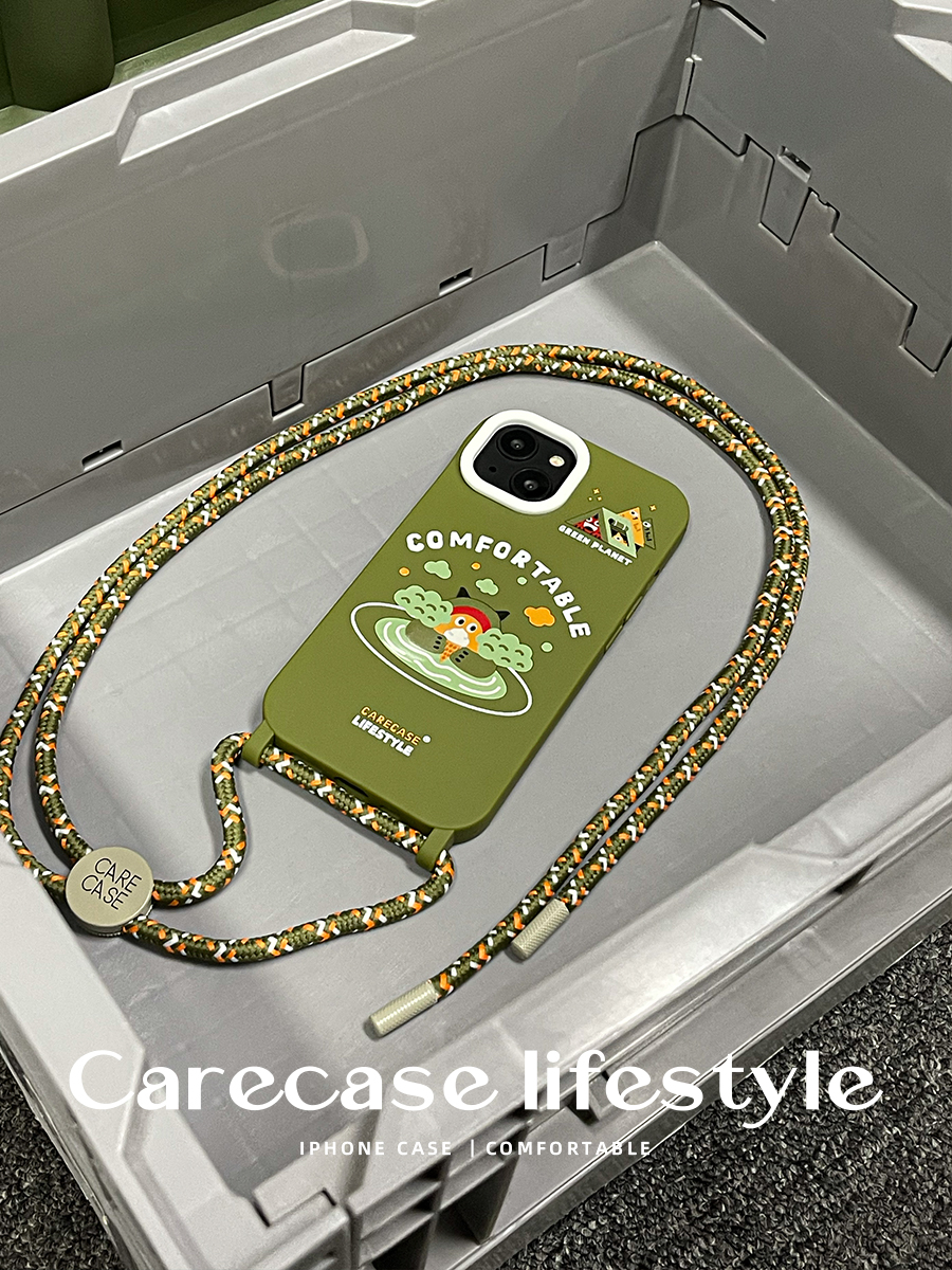 CARECASE露营小怪兽挂绳可调节手机壳便利携带自带挂绳原创设计小众适用于苹果iPhone15/13/14ProMax14Plus-图3