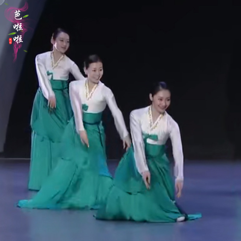 朝鲜舞蹈服阳山道长短性格舞蹈演出服宫廷韩服双层大裙摆练功服女,淘宝优惠券,粉丝福利购,淘宝优惠卷