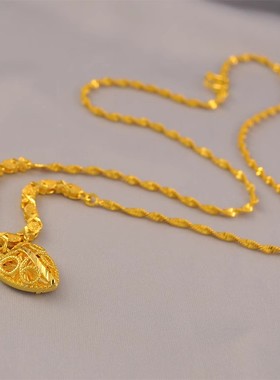 鸡心套链镀24K金色项链送妈妈