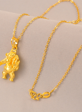 猩猩吊坠项链镀24K金色男女生搞怪抽象项链吊坠猴子挂饰趣味礼品