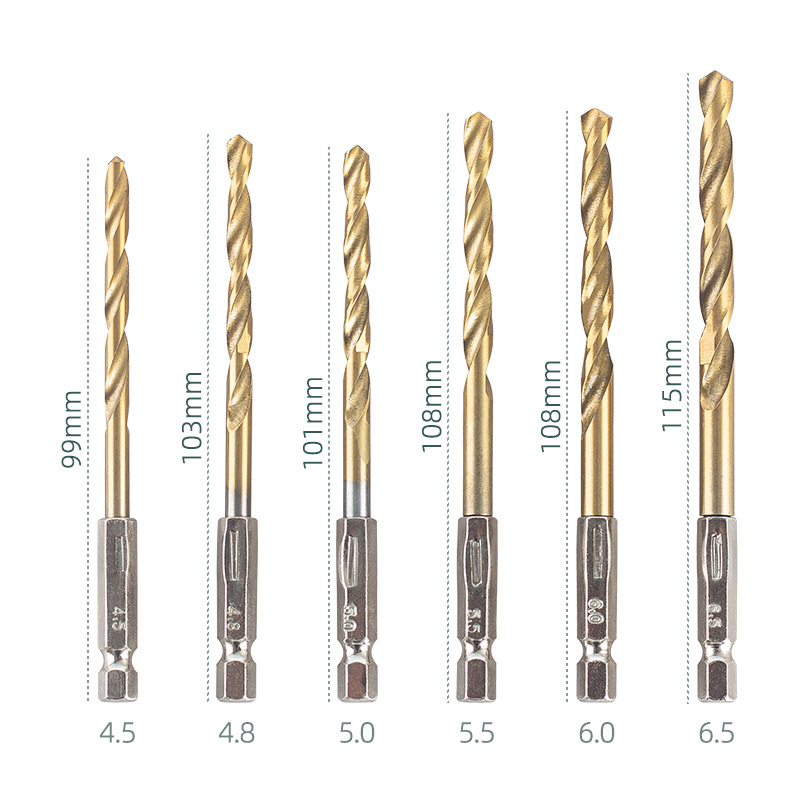 13PC六角柄麻花钻1/4