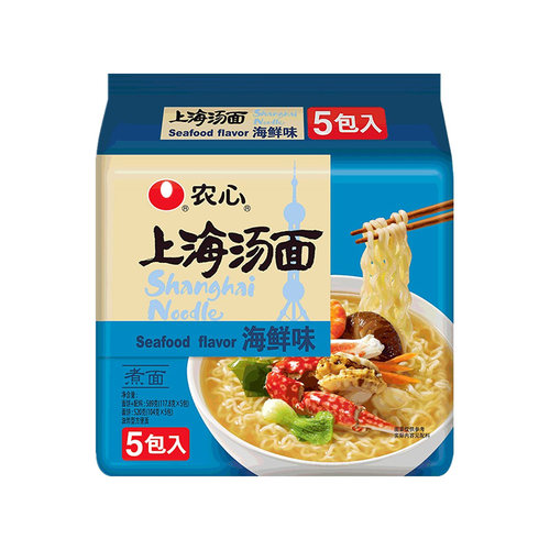 一包包邮农心上海汤面海鲜味117.8g*5袋/包韩式方便速食煮面泡面 - 图3