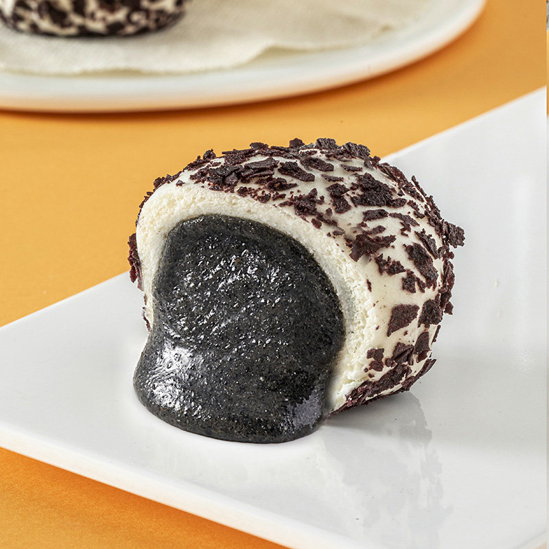 乐肴居爆浆流沙包早餐速食广式早茶速冻食品紫薯包半成品港式包子