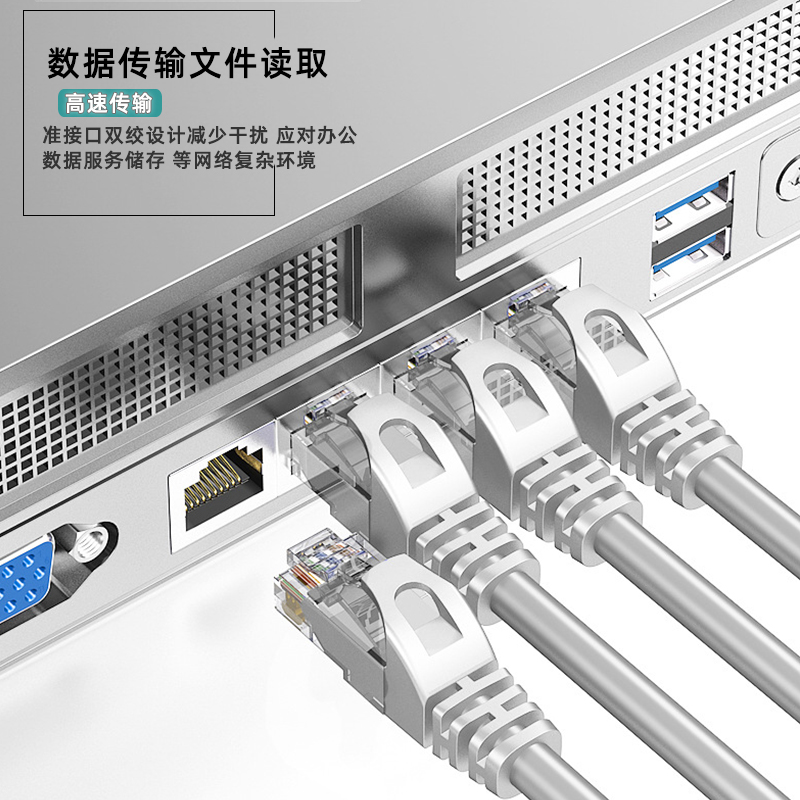 超六类网线6类跳线千兆家用高速电脑网络WiFi宽带线3m5米10米30M-图2