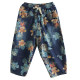 Summer Thin Retro Art Print Denim Pants Cropped Pants